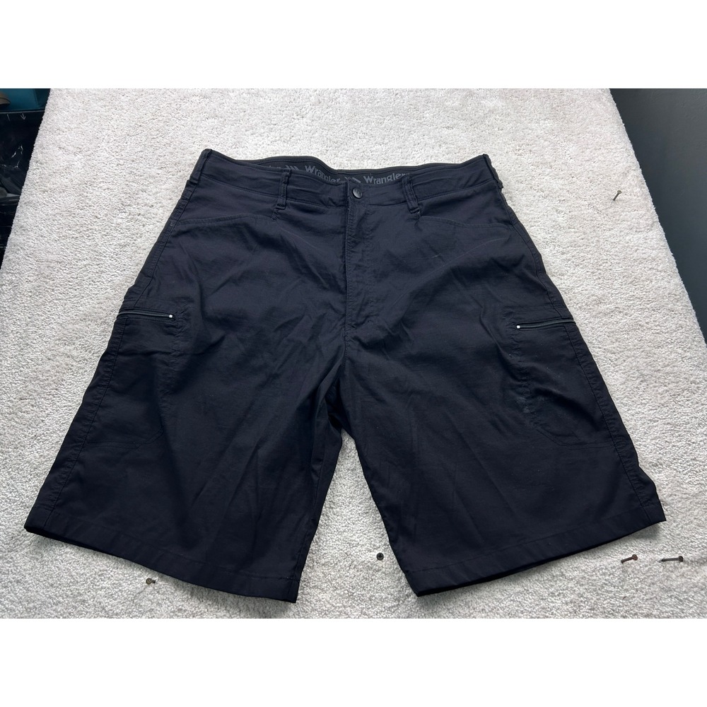 Wrangler Mens 38 Black Stretch Performance Cargo Shorts NW980BL Gorpcore Hiking